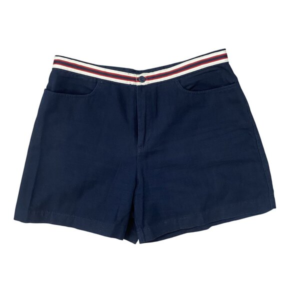 ⭐ 3/$15 Dockers Size 10 Navy Blue Shorts With Red & White Striped Waistband - Picture 1 of 8